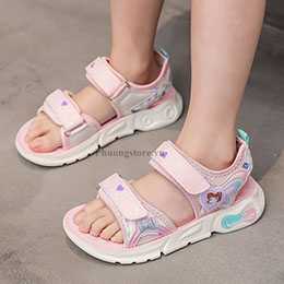 Giày sandal cho bé gái đi học từ 3-12 tuổi màu hồng xinh xắn - SA02