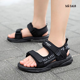 Giày trẻ em nam kiểu sandal đen năng động - SA18