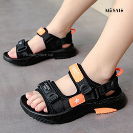 Giày sandal bé trai từ 3-12 tuổi màu đen, nhẹ êm - SA15