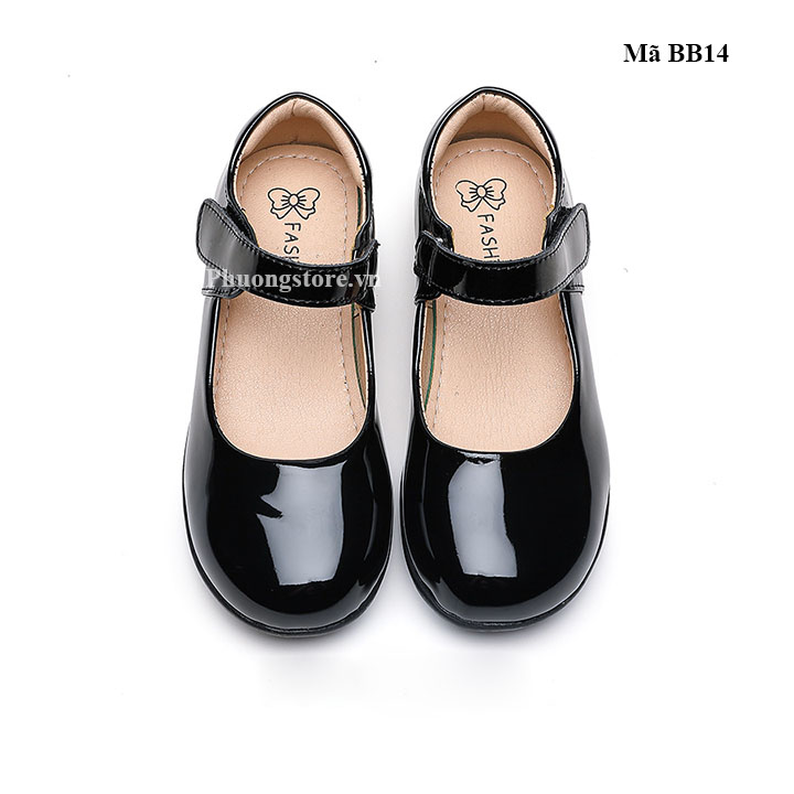 Giày búp bê bé gái từ 3-10 tuổi phong cách thanh lịch màu đen - BB14