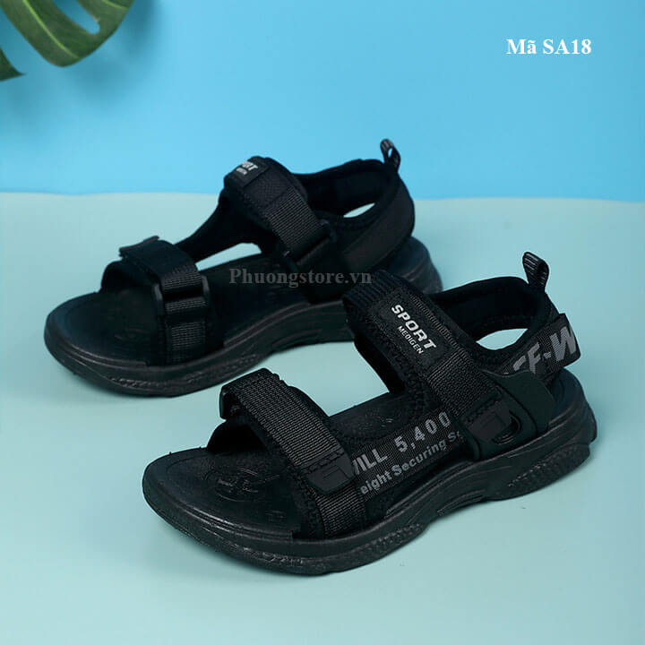Giày sandal cho bé trai phong cách năng động màu đen - SA18
