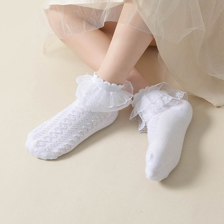 Vớ ren bé gái màu trắng từ 1-12 tuổi - ST09