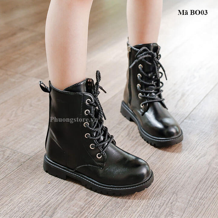 Giày boot cho bé gái, bé trai từ 3-12 tuổi cổ cao thời trang cá tính nhẹ êm - BO03