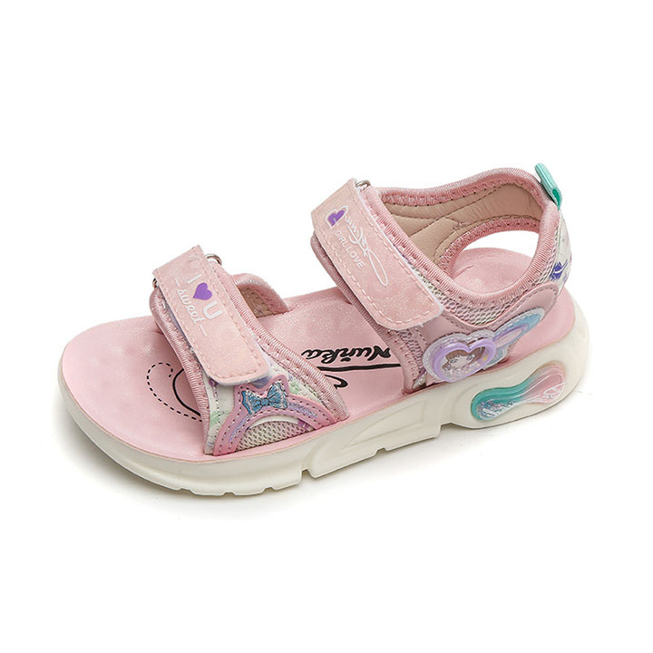 Giày sandal cho bé gái từ 3-12 tuổi màu hồng xinh xắn - SA02