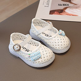 Giày bé gái từ 0-2 tuổi màu trắng kiểu búp bê xinh xắn - BB26
