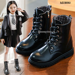 Giày boot trẻ em từ 3-12 tuổi cổ cao thời trang cá tính - BO03