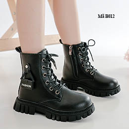Giày boot bé gái từ 6-11 tuổi phong cách hiện đại - B012