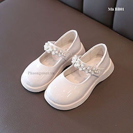 Giày búp bê bé gái từ 3-10 tuổi màu trắng phong cách Hàn Quốc