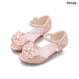 Giày cao gót trẻ em gái từ 3-12 tuổi lấp lánh sang trọng - PD428