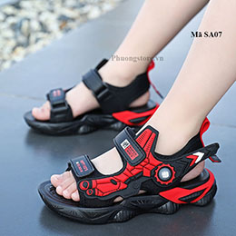Giày sandal cho bé trai từ 3-12 tuổi màu đen đỏ - SA07