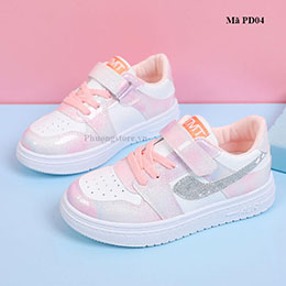Giày thể thao cho bé gái từ 3-10 tuổi màu hồng phong cách Hàn Quốc - PD04