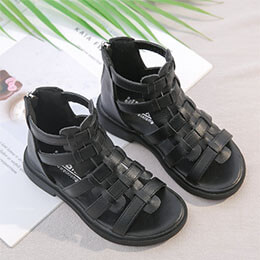 Giày sandal chiến binh cho bé gái da mềm màu đen từ 3 - 12 tuổi - PD3271