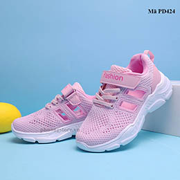 Giày thể thao cho bé gái 10 tuổi màu hồng phong cách Hàn