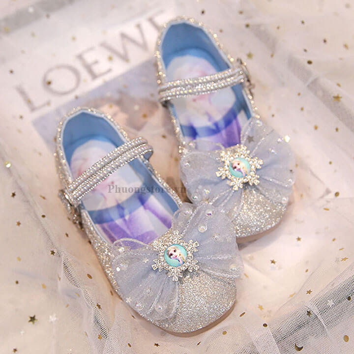 Giày dép trẻ em kiểu búp bê Elsa cho bé gái 2 - 12 tuổi - BB17