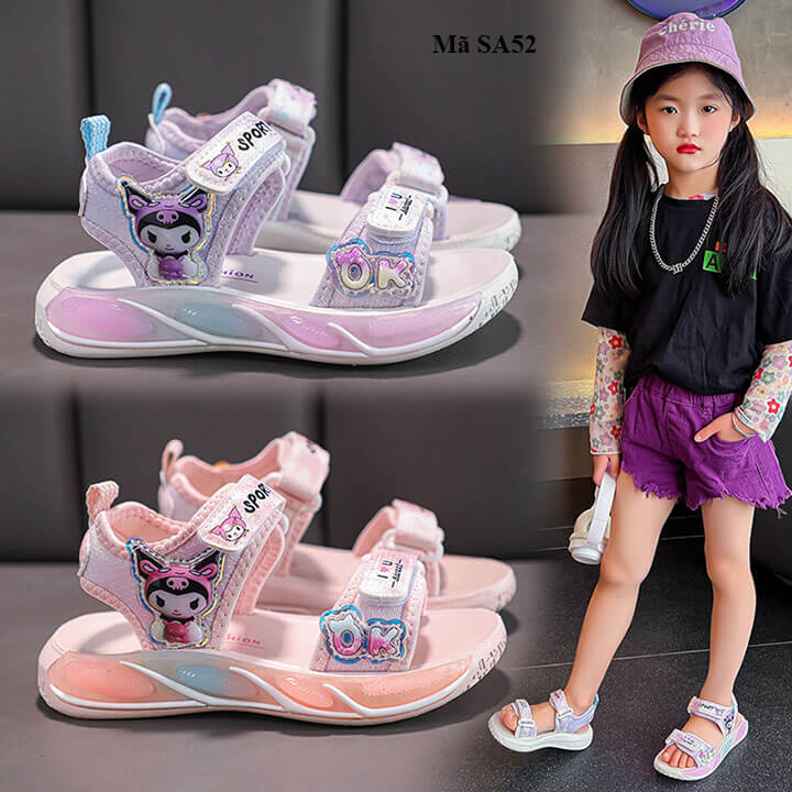 Giày sandal bé gái kuromi từ 3-12 tuổi - SA52