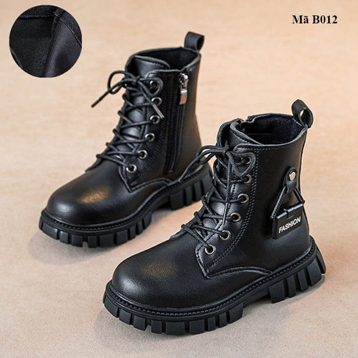 Giày boot bé gái từ 6-11 tuổi phong cách hiện đại - B012