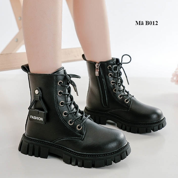 Giày boot bé gái từ 6-11 tuổi phong cách hiện đại - B012