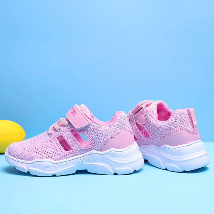 Giày thể thao cho bé gái từ 3-12 tuổi màu hồng phong cách Hàn