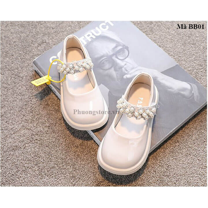 Giày búp bê bé gái từ 3-12 tuổi màu trắng phong cách Hàn Quốc - BB01