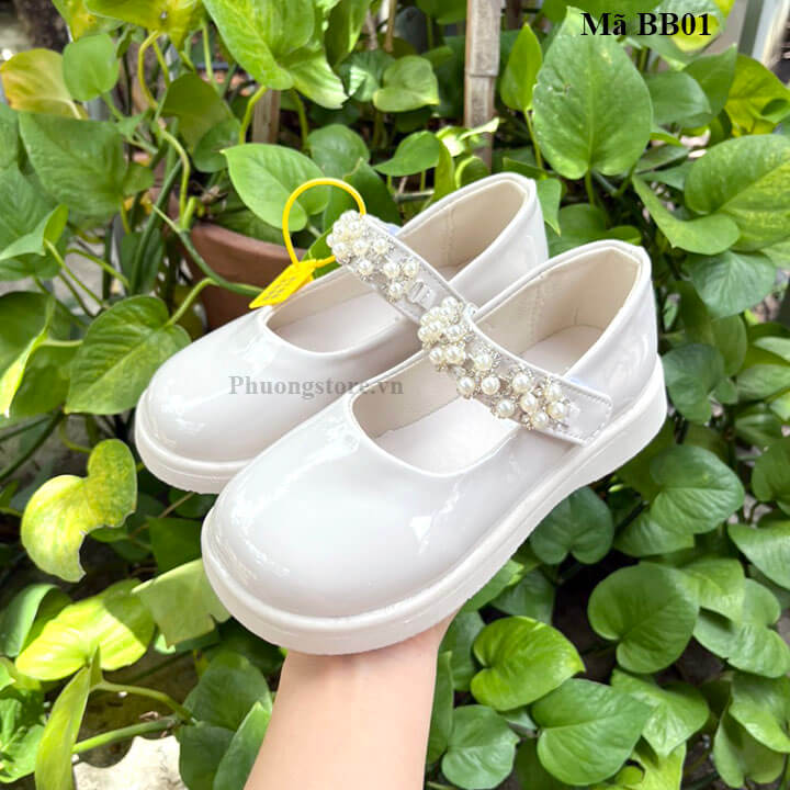 Giày búp bê bé gái từ 3-12 tuổi màu trắng phong cách Hàn Quốc - BB01