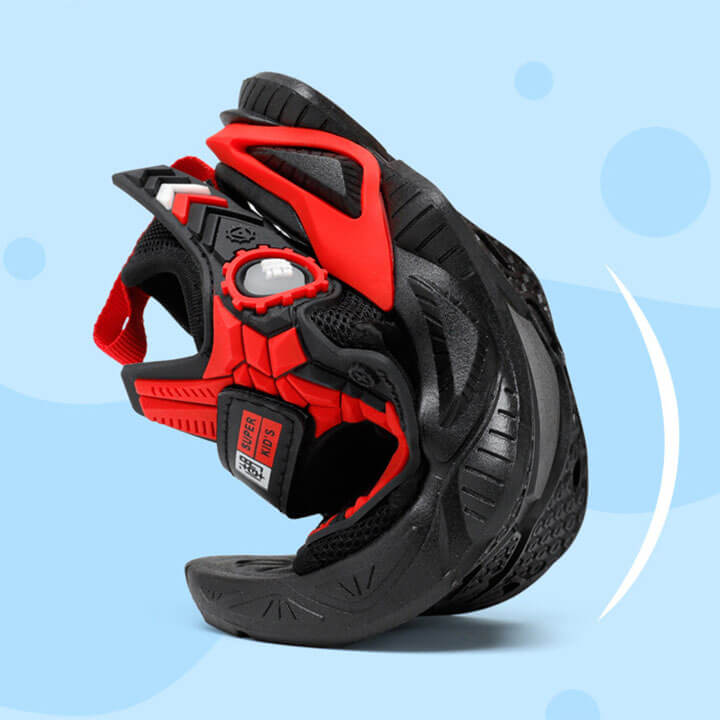 Giày sandal cho bé trai từ 3-12 tuổi màu đen đỏ