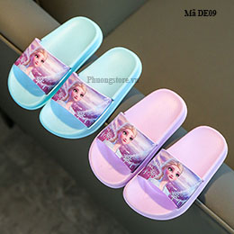 Giày dép trẻ em Hàn Quốc họa tiết Elsa từ 3 - 12 tuổi - DE09