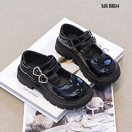 Giày sandal nữ đi học từ 3-12 tuổi màu đen thanh lịch - BB34